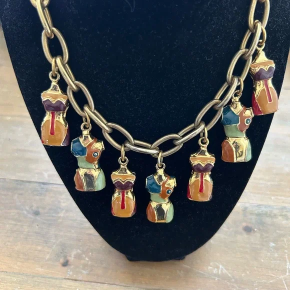 Rare Vintage Jean Paul Gaultier Statement “Corsets” Charm Necklace - Picture 4 of 12